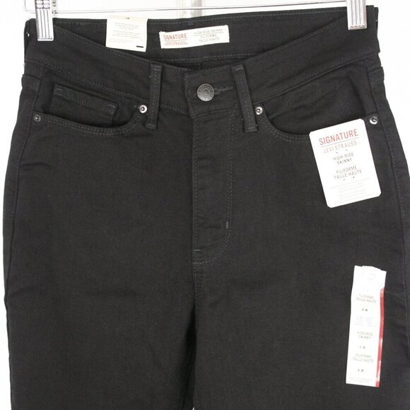 NWT‎ Levi's Signature Black High Rise Skinny Denim Jean Sz 27 x 30 (4M) - Picture 3 of 10